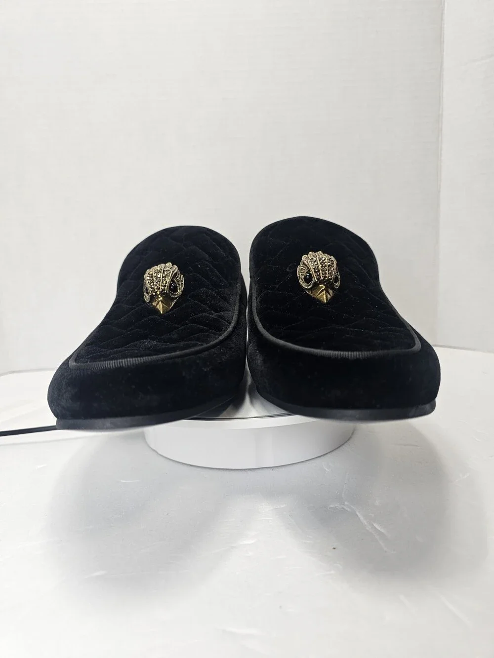 Kurt Geiger London Black Velvet Eagle Head Loafers Men’s US 8.5 UK 7.5 EU 41.5